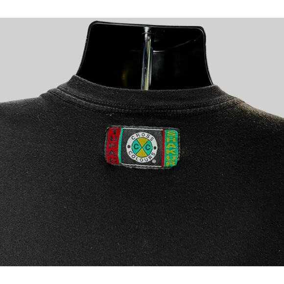 Vintage Tupac Shakur Cross Colours Rap Tee Black Hip Hop Graphic T-Shirt Medium - Picture 4 of 8